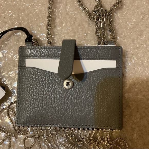 REBECCA MINKOFF Large Leather Card Case on Chain - Picture 5 of 6